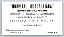 Vintage Business Card Hospital Guadalajara Tijuana Mexico  picture