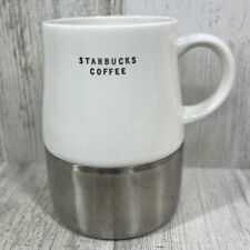 Starbucks 14oz  2004 White Ceramic Travel Mug w/ Stainless Steel Bottom picture