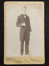 New Castle Indiana IN Handsome Man Standing Antique Cabinet Photo picture