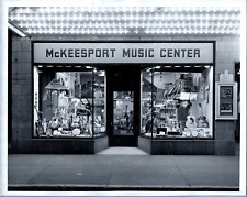 1950s McKeesport Music Center~Storefront of Guitars~Vintage Photo~Pennsylvania picture