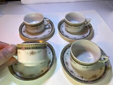 Vintage porcelain demitasse set of 4 (cup and saucer) floral pattern, picture