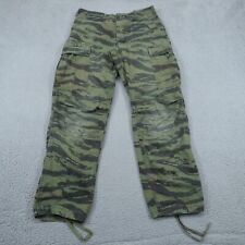 VTG Military Pants Mens 32 Vietnam Green Tiger Stripe Camo Cargo Combat Trouser picture