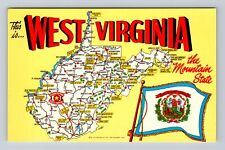 WV-West Virginia, Map Landmarks, General Greetings, Antique, Vintage Postcard picture