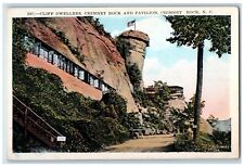 c1930's Cliff Dwellers Chimney Rock and Pavilion Chimney Rock NC Postcard picture