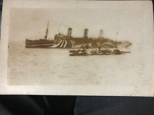 WWI USS Leviathan U.S. Navy 1917-1918 w/ Camouflage Postcard Ship picture