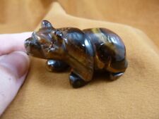 (Y-BEA-WA-722) little Tiger's eye BEAR effigy gemstone I love bears figurine picture