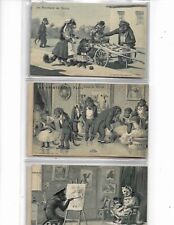 Humanized Animals:  Monkeys in ComicSituations.  Vintage Pcs.  Lot of 6.  French picture