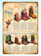 home decor 1952 Sears Christmas Catalogue Children's cowboy boots metal tin sign picture