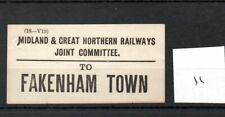 Midland & Gt. Northern Railway. Jt. M&GNR - Luggage Label (11) Fakenham Town picture