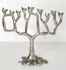 David Klass Signed Vintage 1994 Tree of Life Hanukkah Menorah picture
