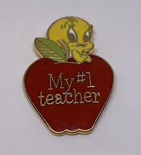 WB Warner Bros Tweety Bird My #1 Teacher Apple Lapel Pin (143) picture