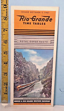 1961 Rio Grande Time Tables Royal Gorge & Moffatt Tunnel Route Railroad Map picture