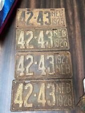 1925-28 Nebraska License Plate Matching Succession Plates 1926 1927 1928 42-43 picture