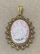 NEW ITEM *SALE*  BEAUTIFUL GUARDIAN ANGEL CAMEO PENDANT*pink.gold picture