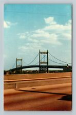New York City NY, Giant Triboro Bridge, City View Vintage Souvenir Postcard picture