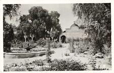 San Juan Capistrano CA, Mission & Gardens, Vintage RPPC Real Photo Postcard picture