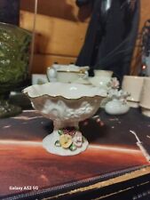 Vintage Candy Dish Ceramic Hermitage Pottery - Tri Color - Roses, 5-1/4