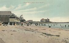 WATCH HILL, RI ~ beach scene, swimmers, boardwalk 1909 Rhode Island POSTCARD picture