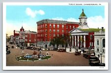 Public Square Chambersburg PA Pennsylvania Vintage Postcard 1940s picture