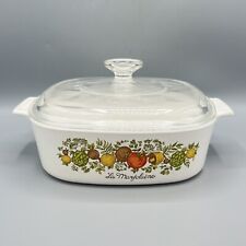 Vintage Corning Ware A-2-B 2 Liter Casserole Dish Spice of Life & Pyrex Lid picture