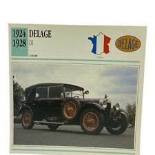 Cars of The World - Single Collector Card Edito-Service 1924 1928 Delage DI picture