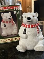 Vintage 1996 Coca Cola Holiday Polar Bear Cookie Jar picture