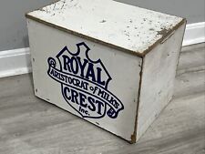 Vintage Royal Aristocrat Of Milks Crest Box Wood With Lid 15x12x10 RARE picture