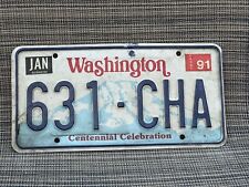 1991  WASHINGTON   License Plate   **   Centennial Celebration  ** ‘91 WA ** YOM picture