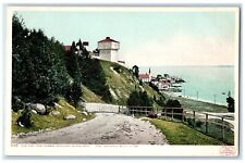 Mackinac Island Michigan MI Postcard Old Fort And Harbor Phostint c1910's picture