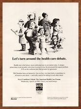 1992 Condition Critical American Health Care Forum Print Ad/Poster Cartoon Art picture