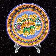 Vintage Mexico Art Pottery Plate Talavera Plate Hand Painted Signed AP 6.75”D picture