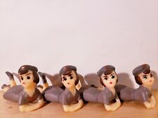  Wilton vintage 1950's Girl Scout Brownie Cake Topper figurines 3 1/4” lot of 4 picture