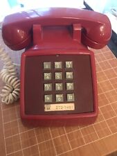 Vintage Bell System Western Electric Push Button Desk Phone 2500DM RED GOOD COND picture