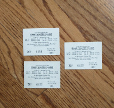 Vintage Izaak Walton League lot of 3 Raffle/Donations Tickets picture