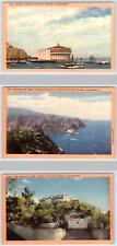 3 Postcards CATALINA ISLAND, California CA ~ Casino WRIGLEY HOME Birdseye c1940s picture