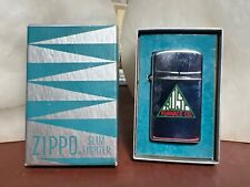 Vintage Advertising ZIPPO 1960 NOS Cigarette Lighter W Box 1610 High Polish Slim picture