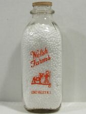 SSPQ Milk Bottle Welsh Farms Dairy Long Valley NJ MORRIS COUNTY Comical Owl picture