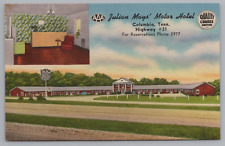 Postcard Columbia Tennessee Julian Mays Motor Hotel Multiview Linen Unposted picture