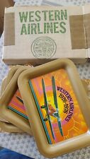 Vintage Lot NOS Western Airlines  Mini Serving Tray 1926-1976 - 50th Anniversary picture