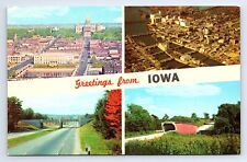 Postcard Greetings From Iowa Large Letter Banner Multi-View picture
