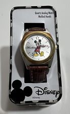 Women's Mickey Mouse Mck613 Brown Leather Analog Quartz Watch NEW picture