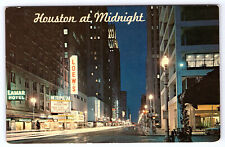 Houston Texas at Midnight Main Street Postcard B481 picture