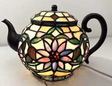 Tiffany Style Stained Glass Floral Teapot Table Lamp Floral - Beautiful picture