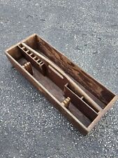 Antique Rustic Farmhouse Wood Carpenter's Tool Box Carry Caddy picture