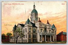 Original Old Vintage Antique Postcard Court House Building Waterloo, Iowa 1909 picture