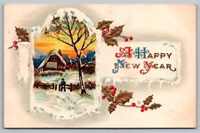 A Happy New Year-Antique Embossed Postcard c1915 picture