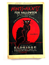 RARE 1930 Halloween Hints Haunts Ha'nts Book Party Eldridge bogie picture