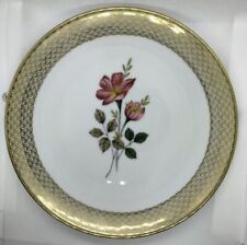 Winterling Roslau Bavaria Bone China Salad/Dessert Plate Gold Trim HP Flower picture