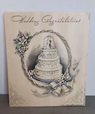 Vintage Rust Craft Wedding Card Wedding Cake Cut Out Used picture