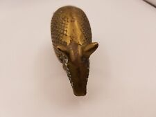 Vintage Brass Armadillo Paperweight Sculpture Figurine 5 1/2 in x 2 in. picture